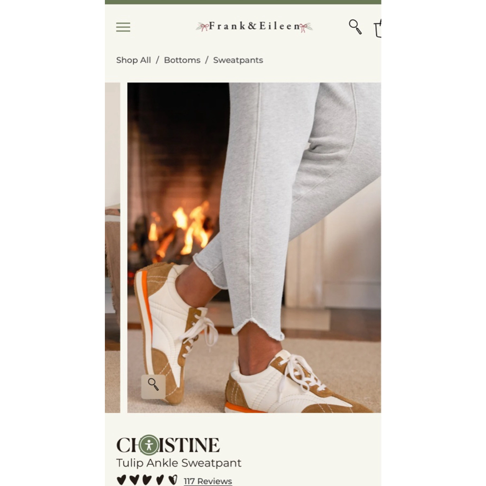 New Frank & Eileen Light Gray Christine Tulip Ankle Sweatpant L